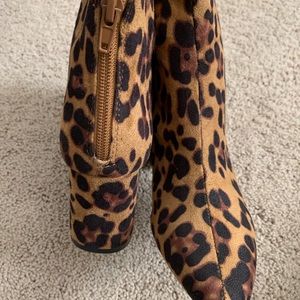 Leopard ankle booties